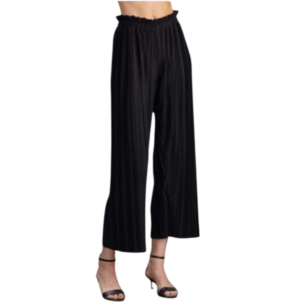 Sundays Rose Rose Pleat Wide Leg Pants in Black Size 2